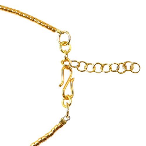 Armbånd med delica perler, S-lås og kædeforlænger