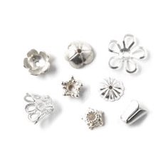 Silver and silver coated bead caps