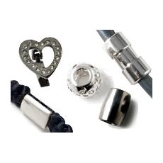 Stahlperlen metallisch & schwarz